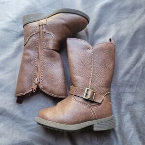 OshKosh BGosh Lumi Riding Boot Equestrian Little Girl 5 Faux Leather Zip Up Shoe